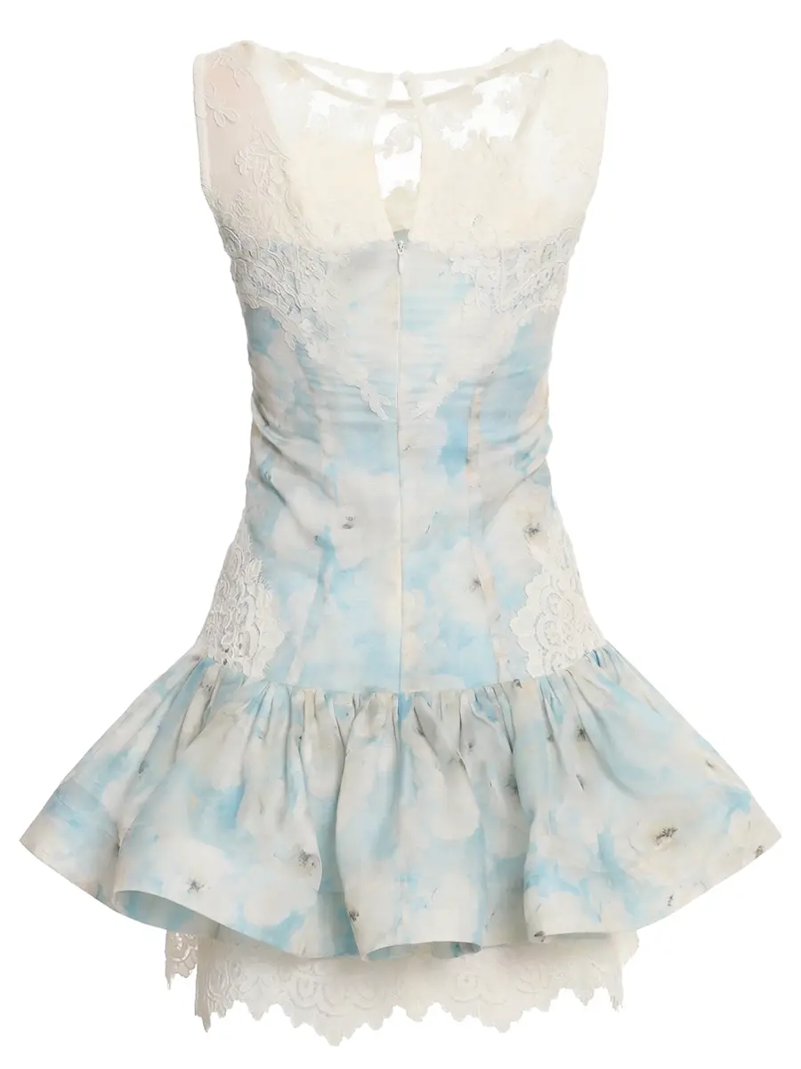 Платье из шелка и льна