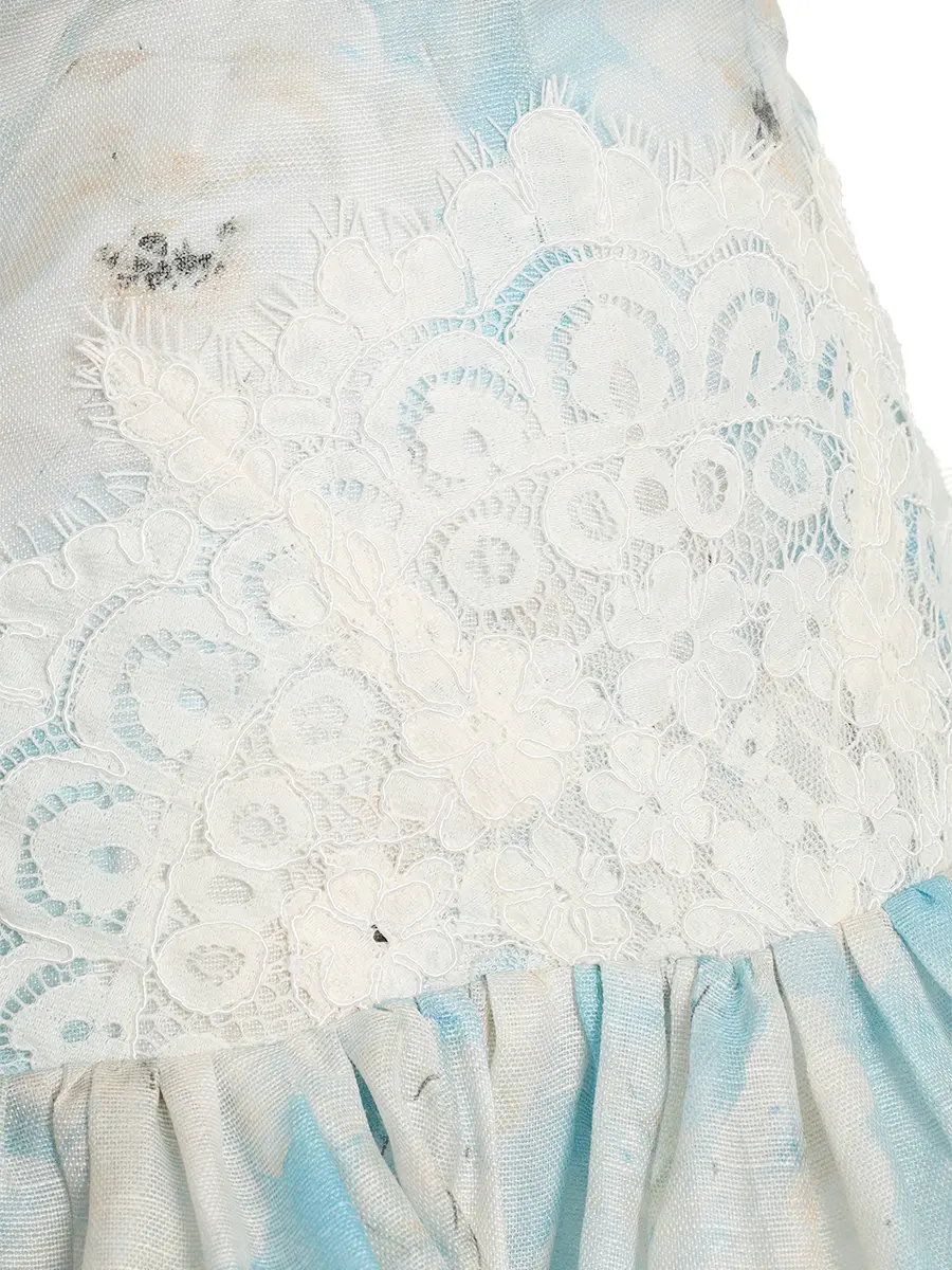 Платье из шелка и льна