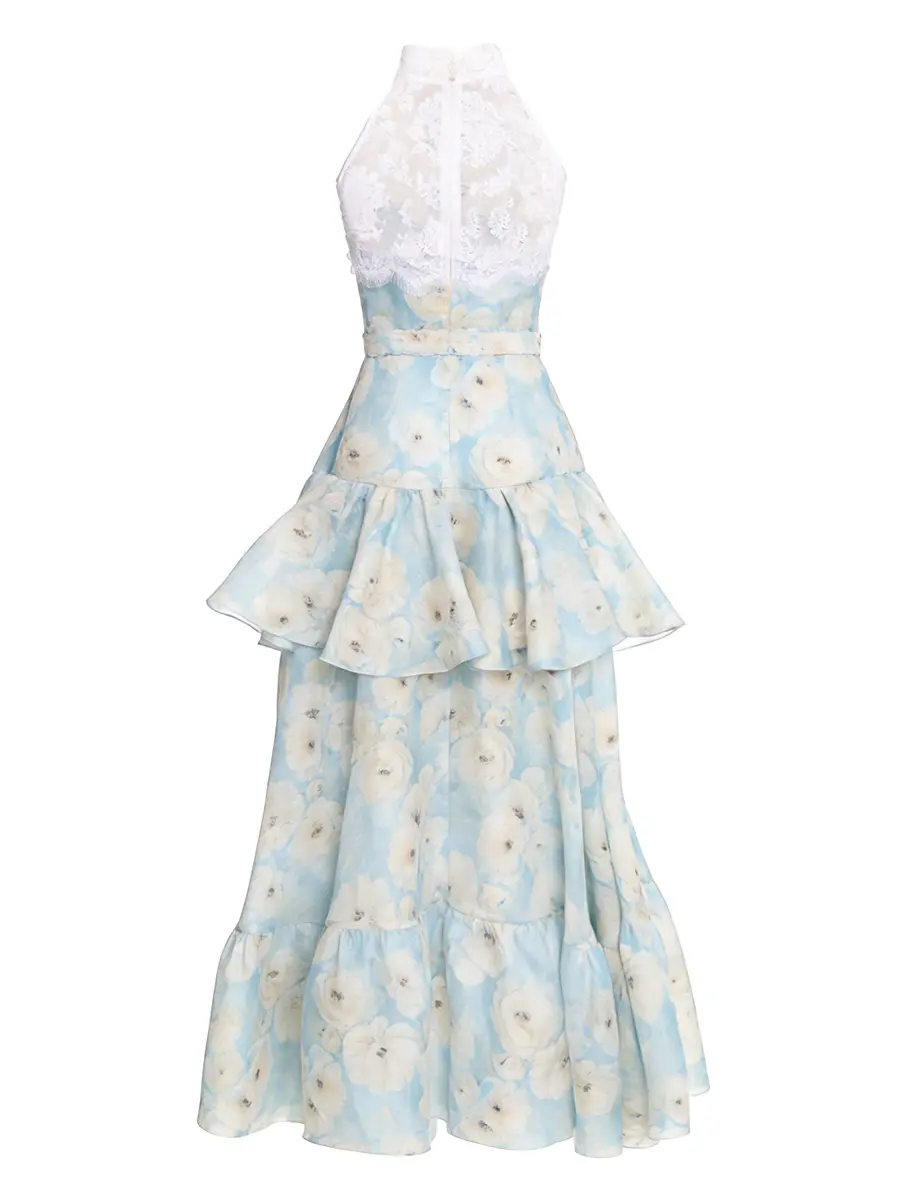 Платье из шелка и льна