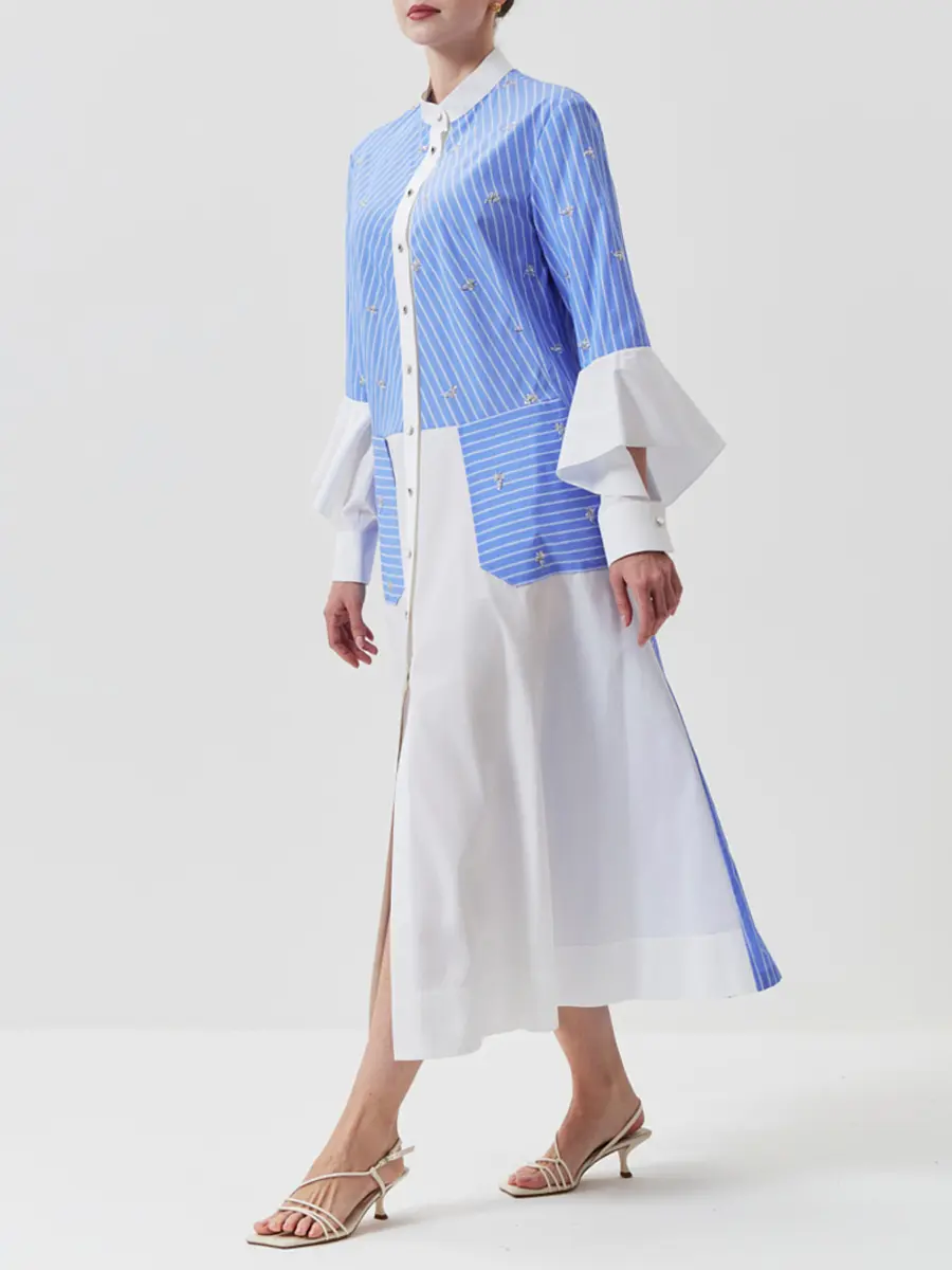 Платье-рубашка в полоску