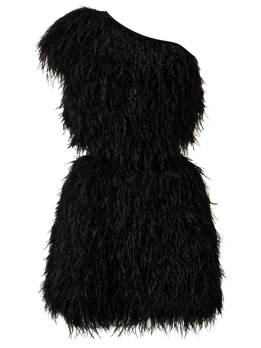 Платье с перьями