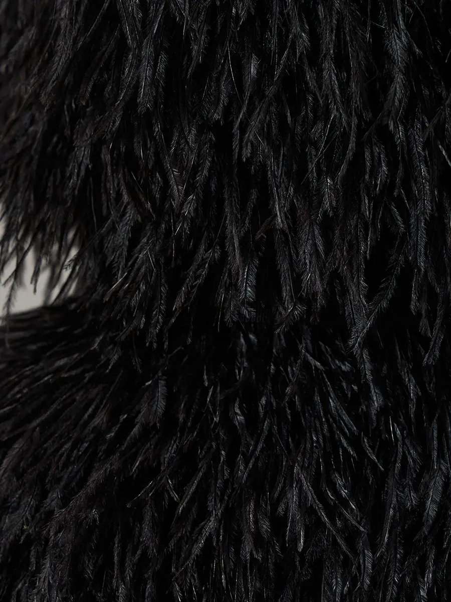 Платье с перьями