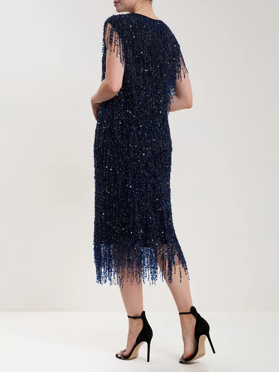 Топ с бахромой и пайетками