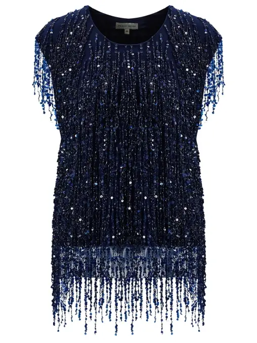 Топ с бахромой и пайетками PERCE-NEIGE