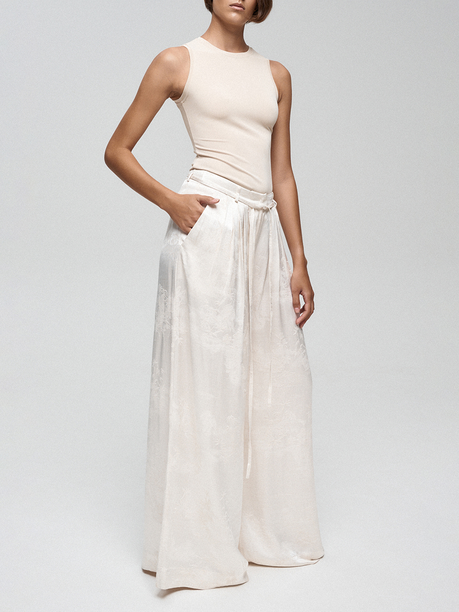 Брюки из вискозы и льна