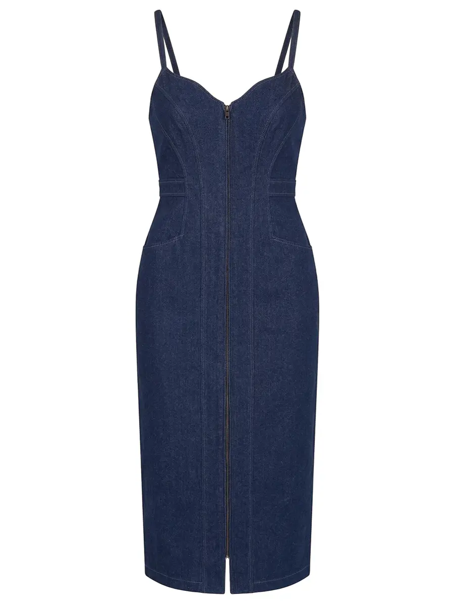 Платье-футляр джинсовое