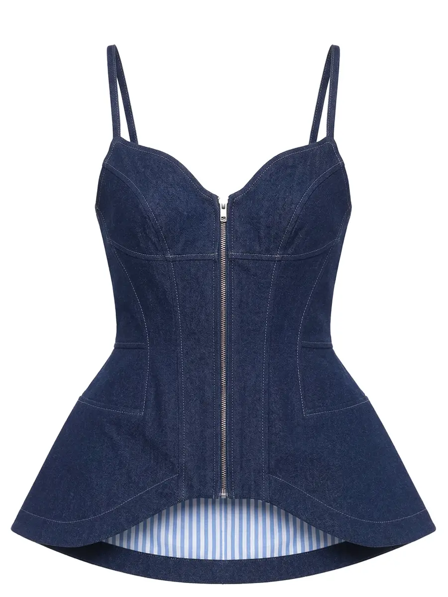 Корсет джинсовый с баской