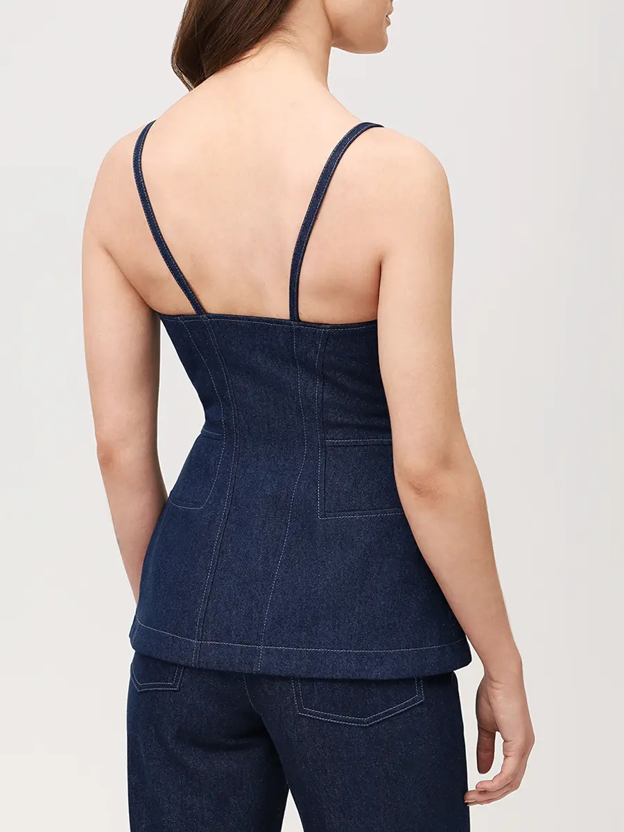 Корсет джинсовый с баской
