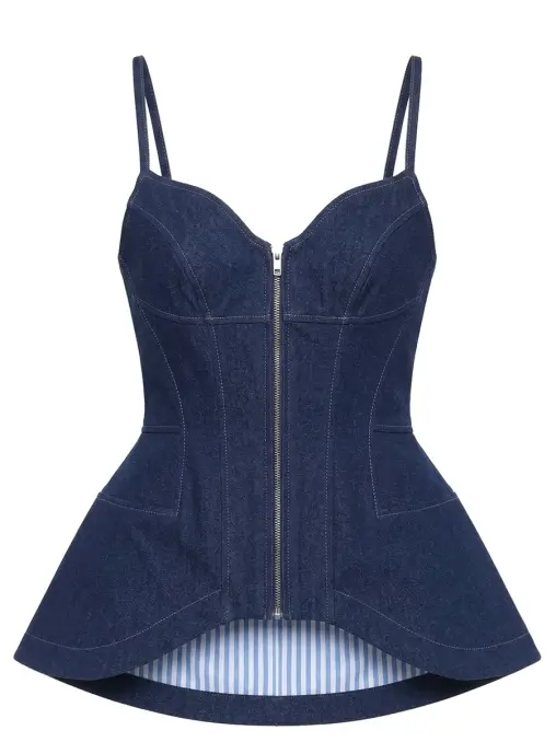 Корсет джинсовый с баской KAPSULA