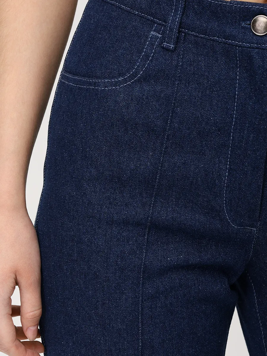 Джинсы-клеш хлопковые