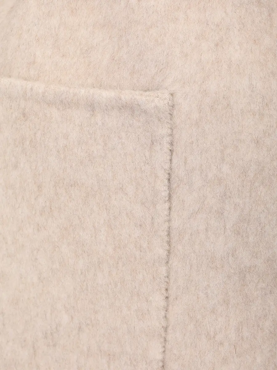 Полупальто шерстяное с мехом лисы