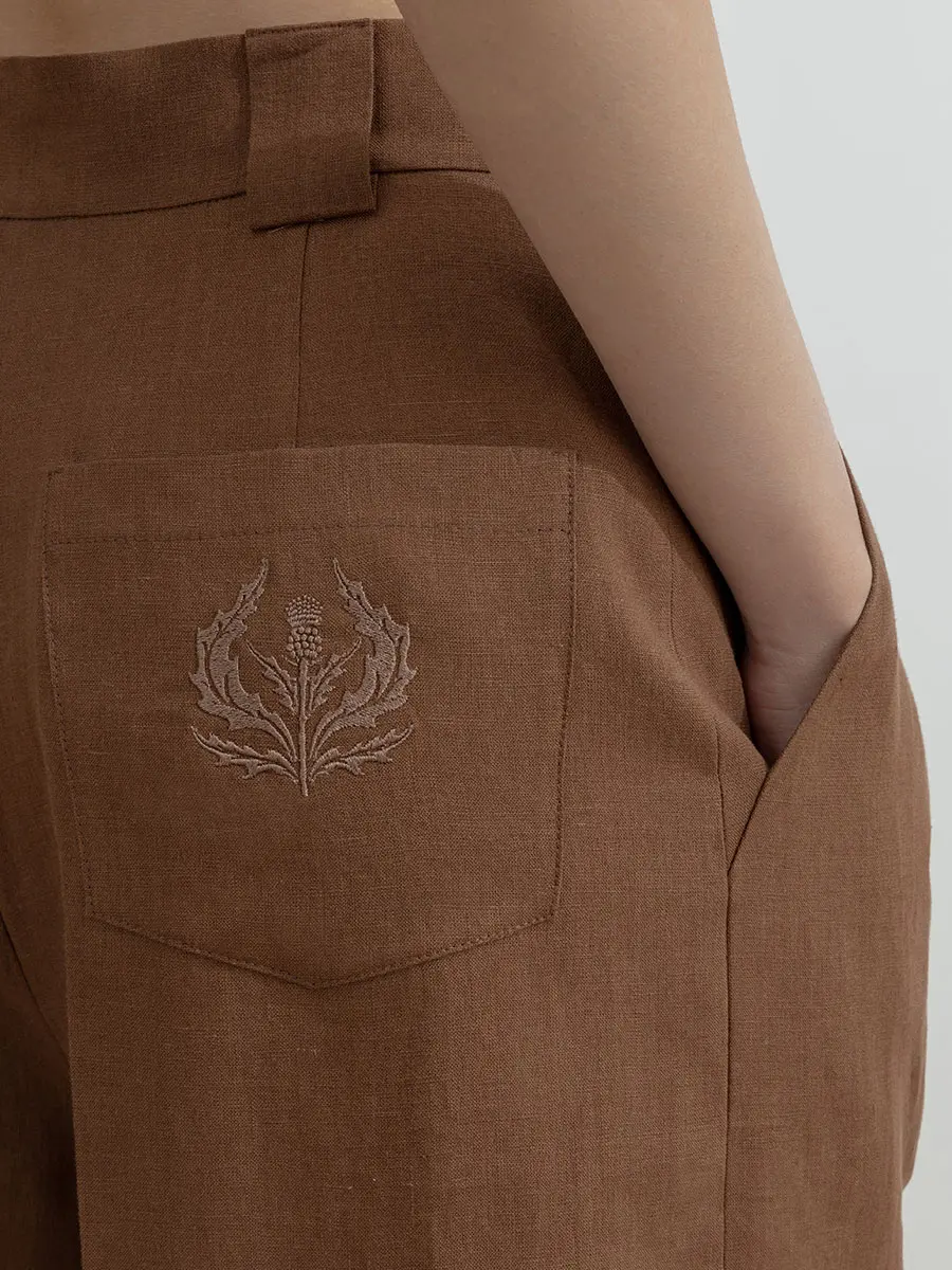 Брюки льняные