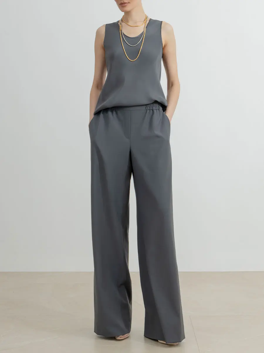 Брюки однотонные