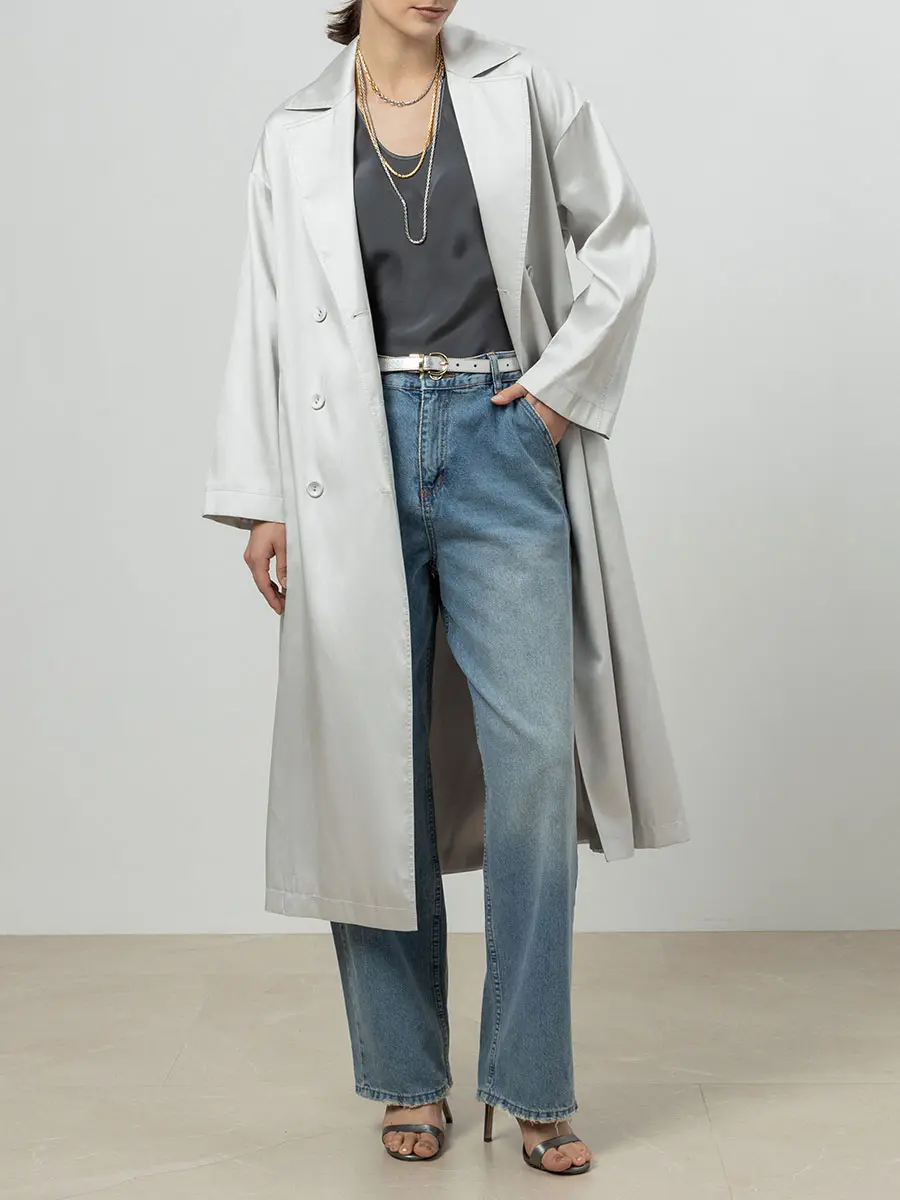 Плащ однотонный