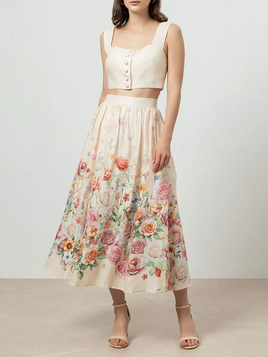 Юбка льняная