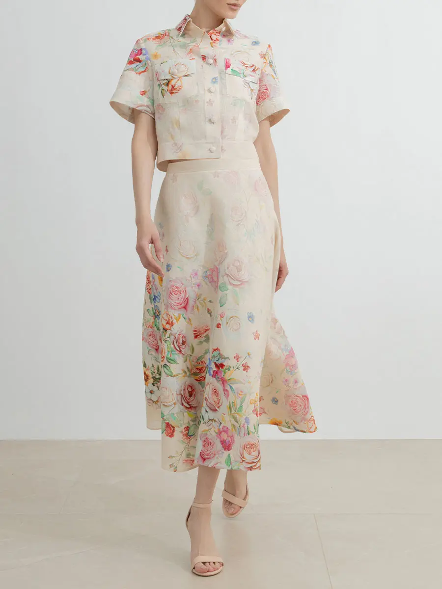 Юбка льняная