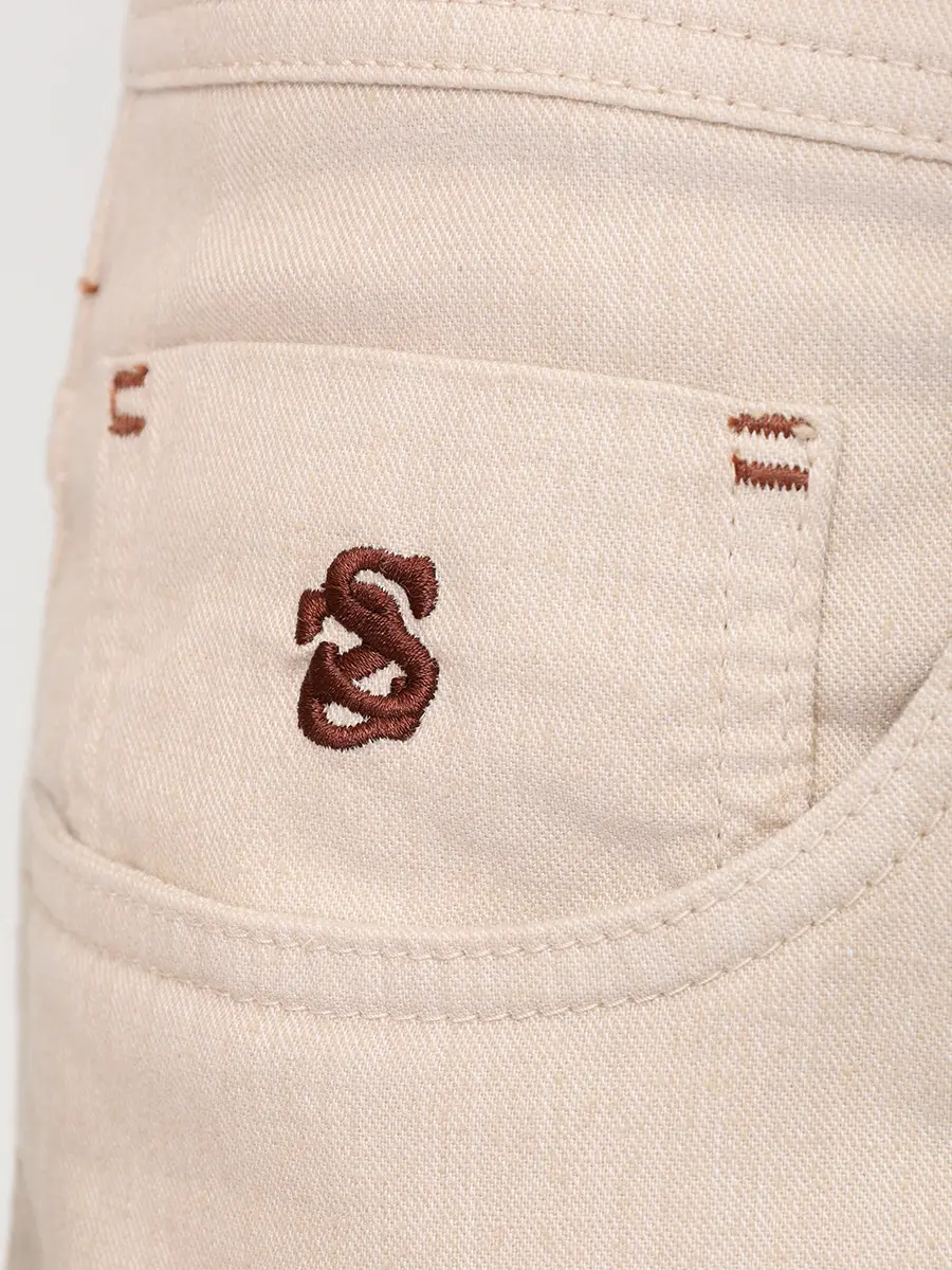 Джинсы льняные