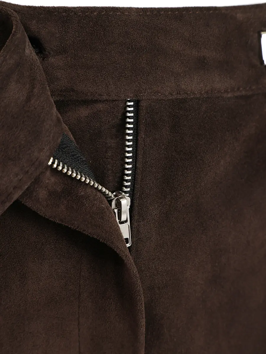 Брюки замшевые