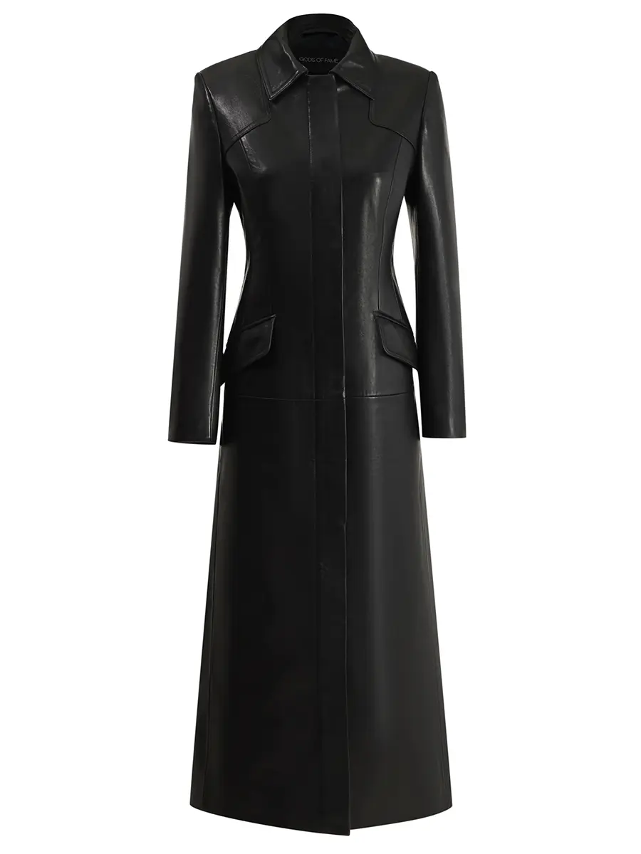 Плащ кожаный