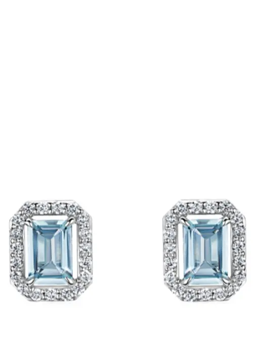 Пусеты с аквамаринами и бриллиантами ALINA ISSA