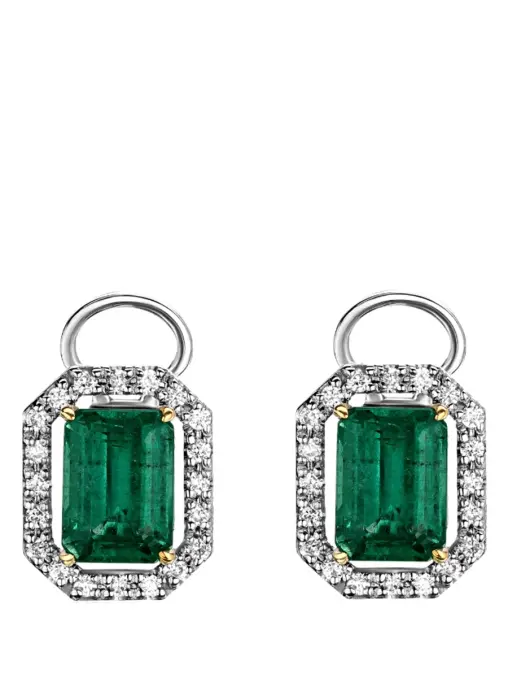 Серьги-пусеты с изумрудами и бриллиантами ALINA ISSA