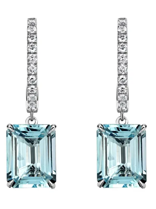 Серьги с аквамаринами и бриллиантами ALINA ISSA
