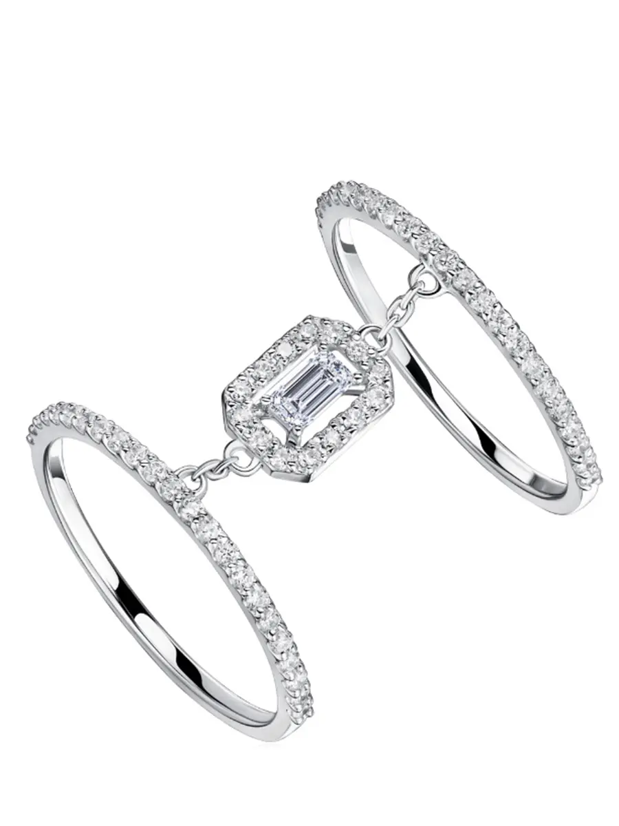 Двойное кольцо с бриллиантами