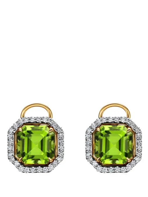 Пусеты-трансформеры с перидотами и бриллиантами ALINA ISSA