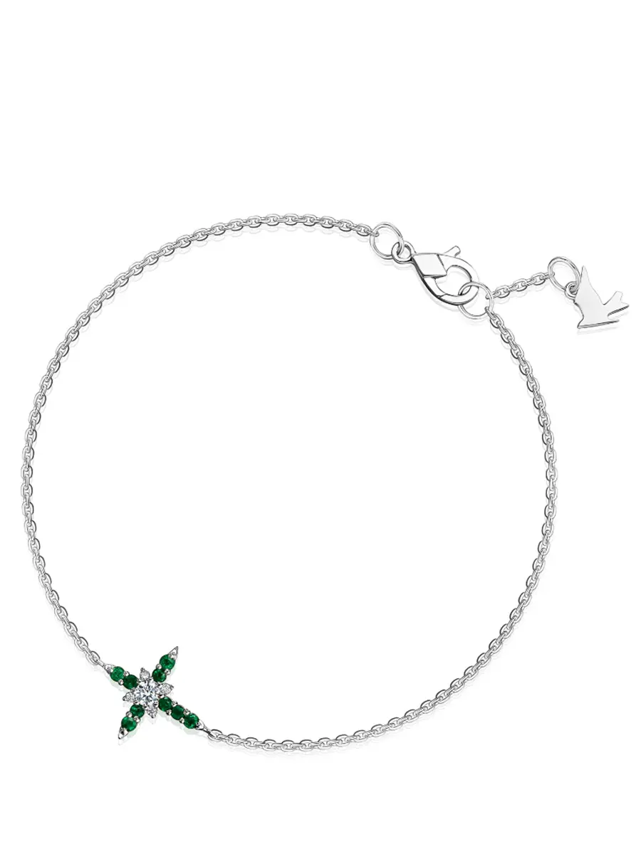 Браслет с изумрудами и бриллиантами