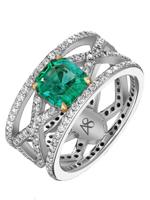 Кольцо с изумрудом и бриллиантами ALINA ISSA