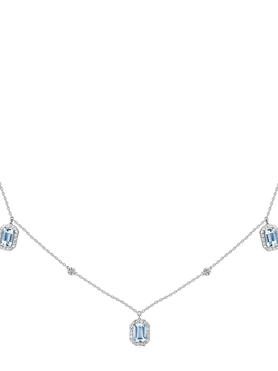 Колье с аквамаринами и бриллиантами