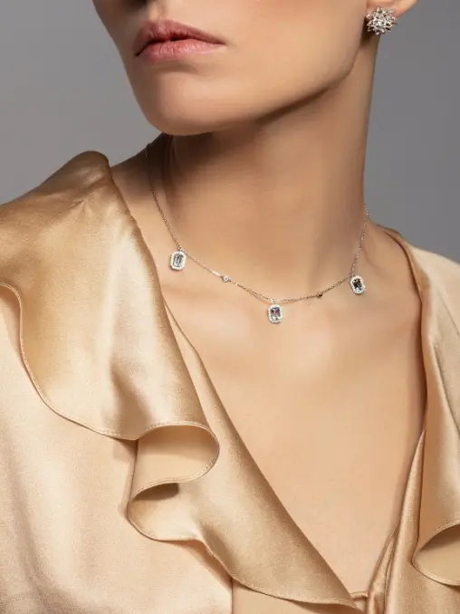 Колье с аквамаринами и бриллиантами ALINA ISSA