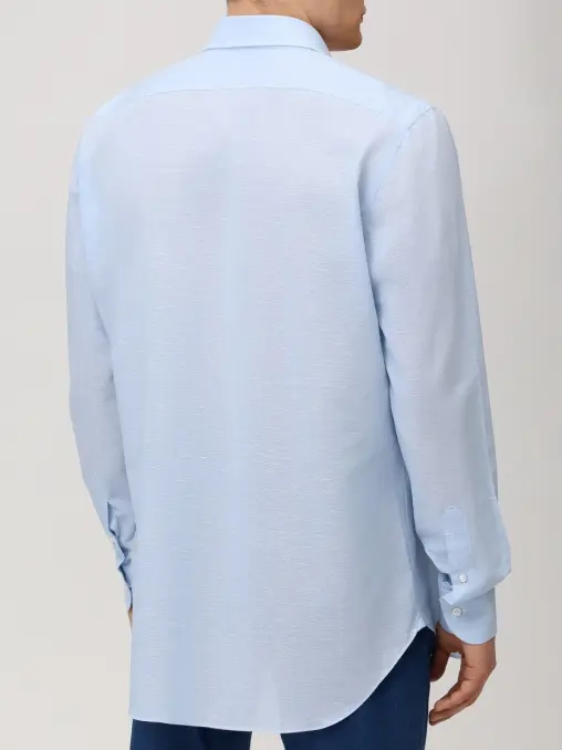 Рубашка Regular Fit из хлопка и льна CESARE ATTOLINI