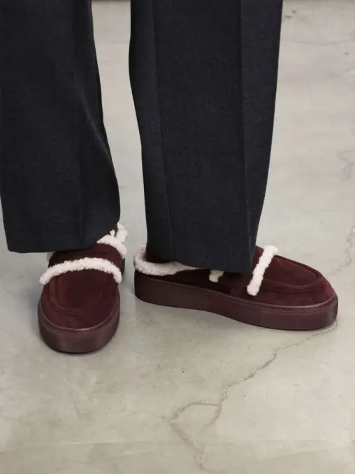 Мюли замшевые на меху INUIKII