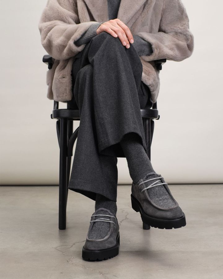 Дерби замшевые на меху