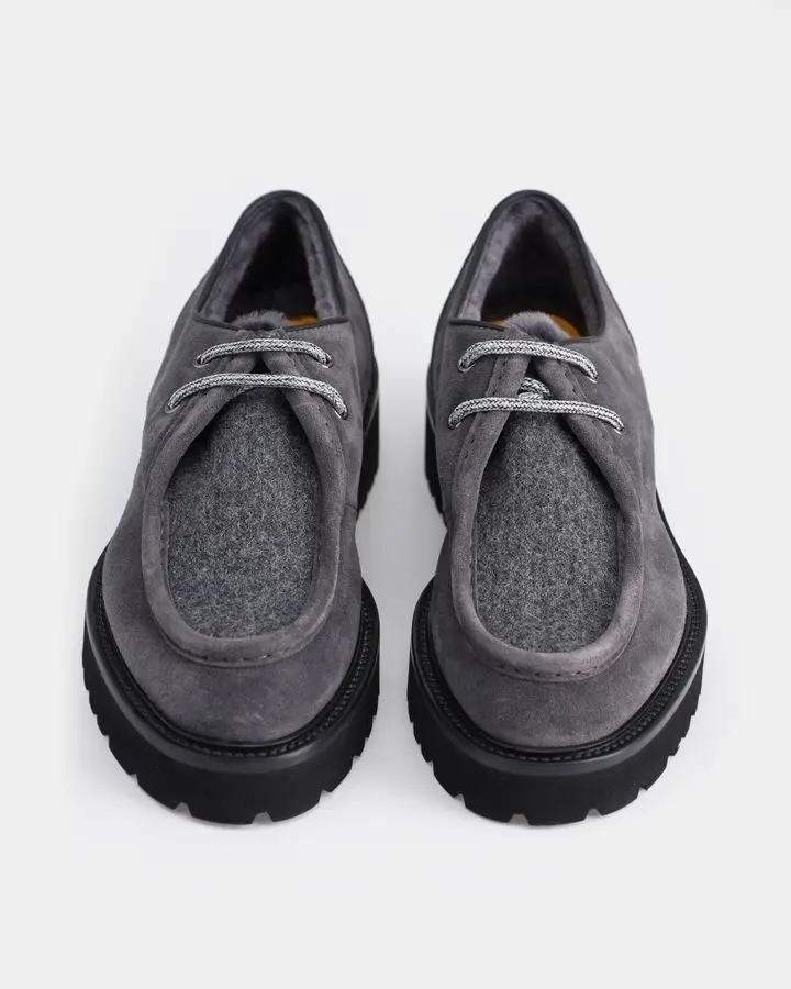 Дерби замшевые на меху