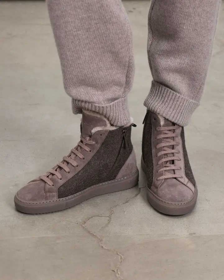 Кеды комбинированные на меху