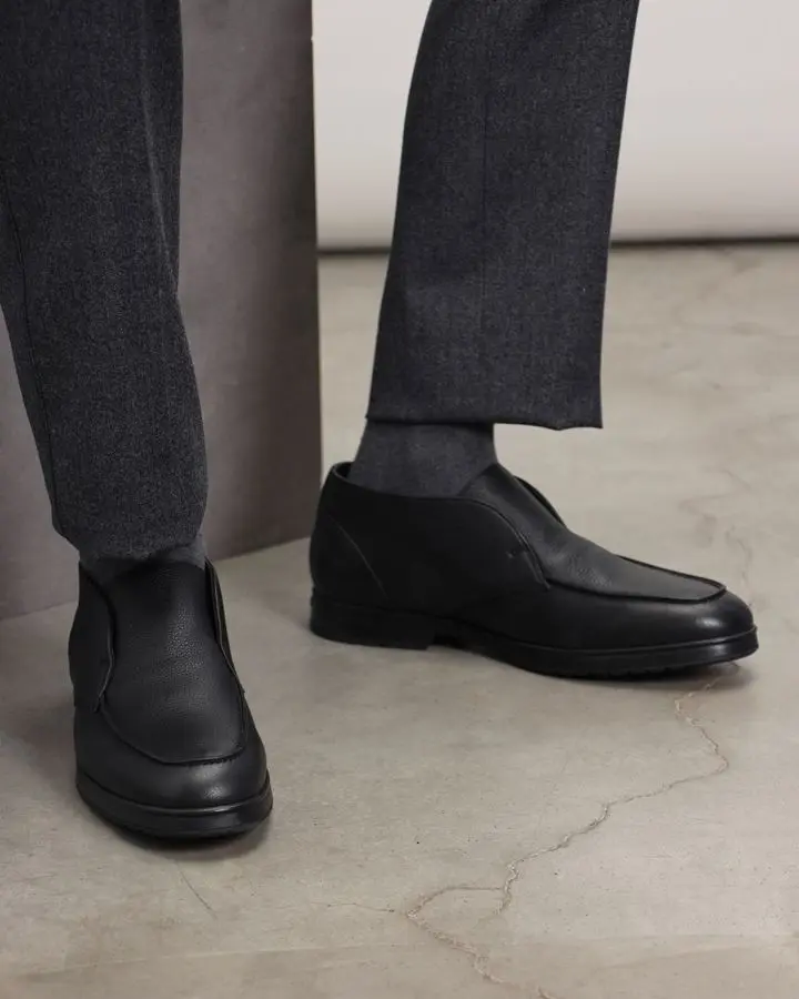 Ботинки кожаные на меху