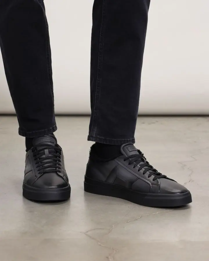 Кеды кожаные на меху