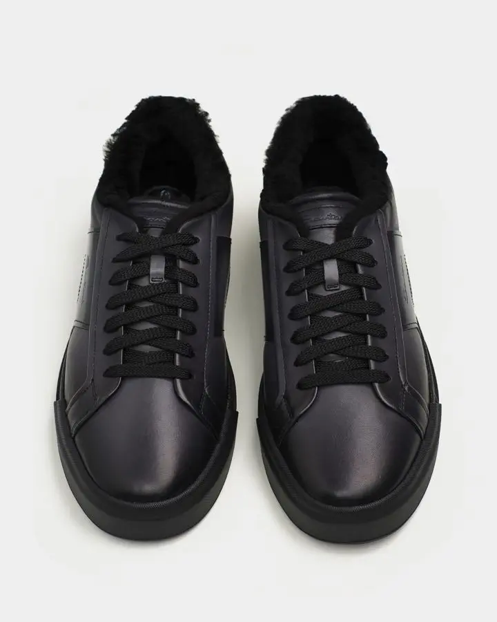 Кеды кожаные на меху