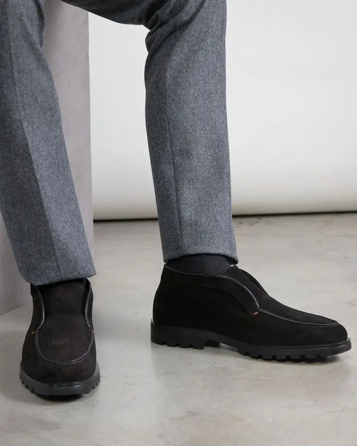 Лоферы замшевые на меху