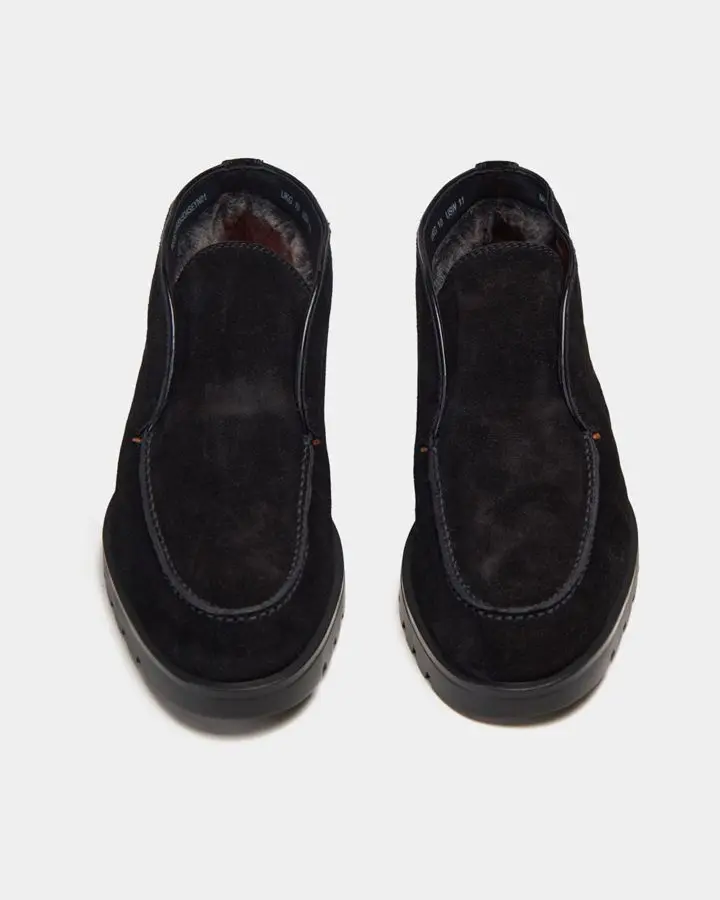 Лоферы замшевые на меху