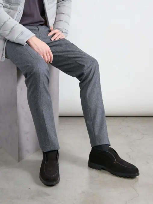 Лоферы замшевые на меху SANTONI