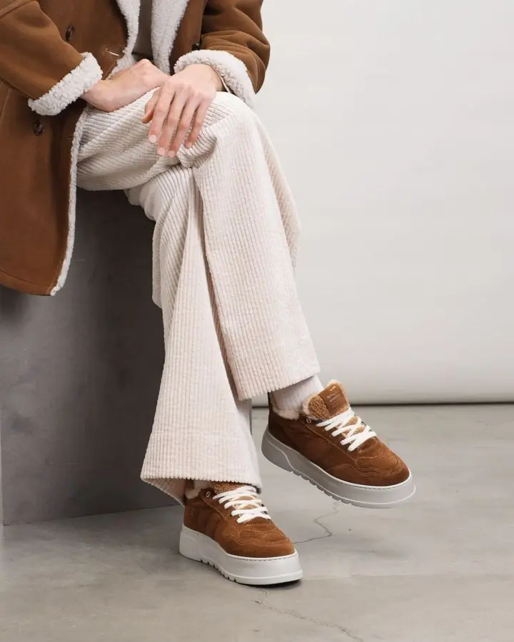 Кеды кожаные на меху