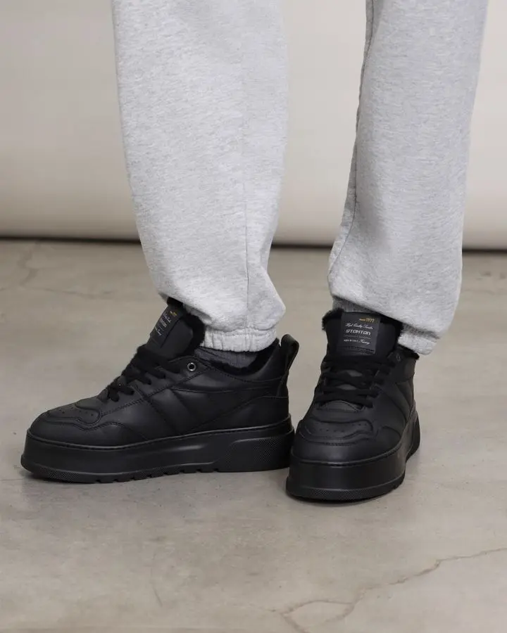 Кеды кожаные на меху