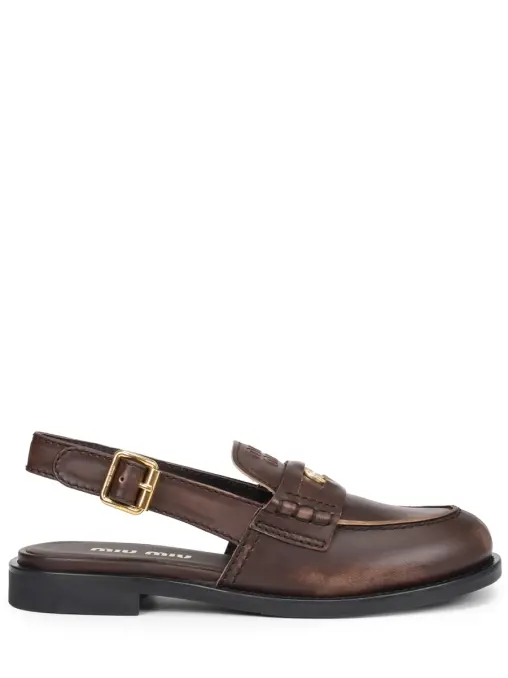 Лоферы кожаные MIU MIU