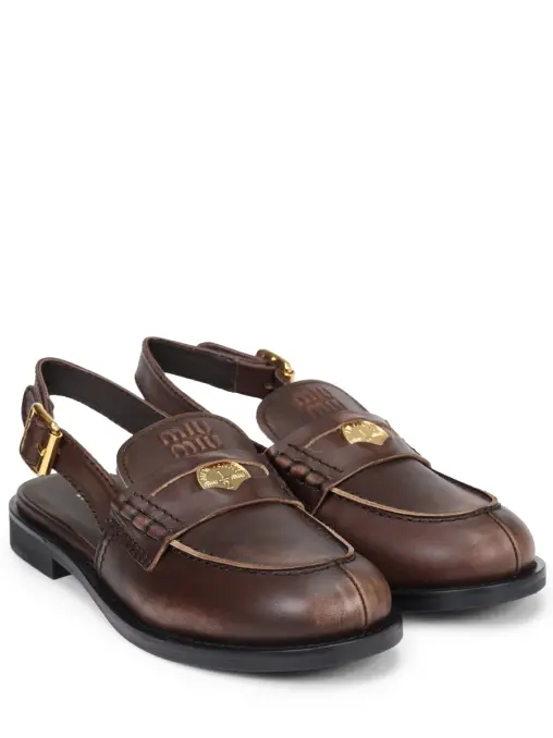 Лоферы кожаные MIU MIU