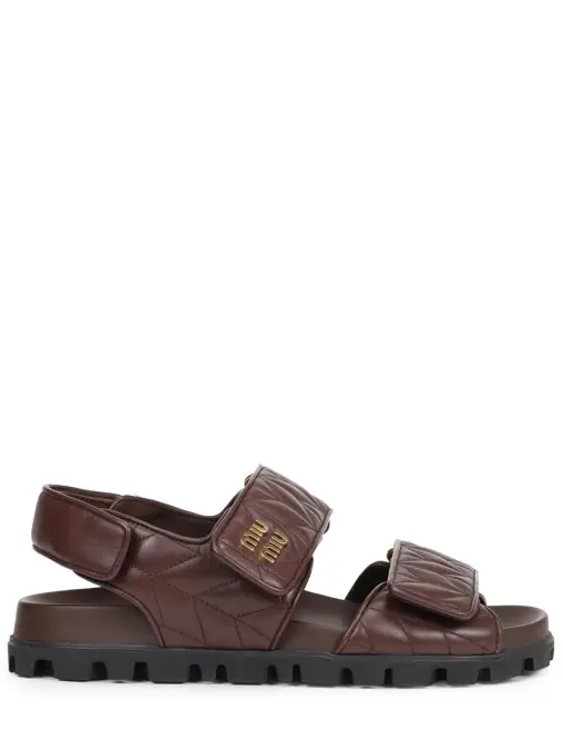 Сандалии кожаные MIU MIU