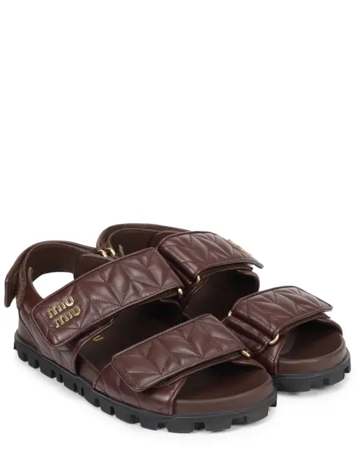 Сандалии кожаные MIU MIU