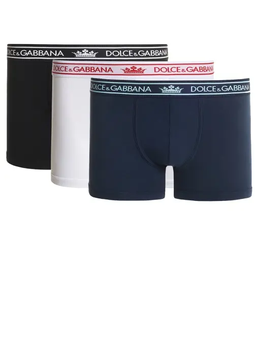 Набор из трех хлопковых трусов-боксеров DOLCE & GABBANA